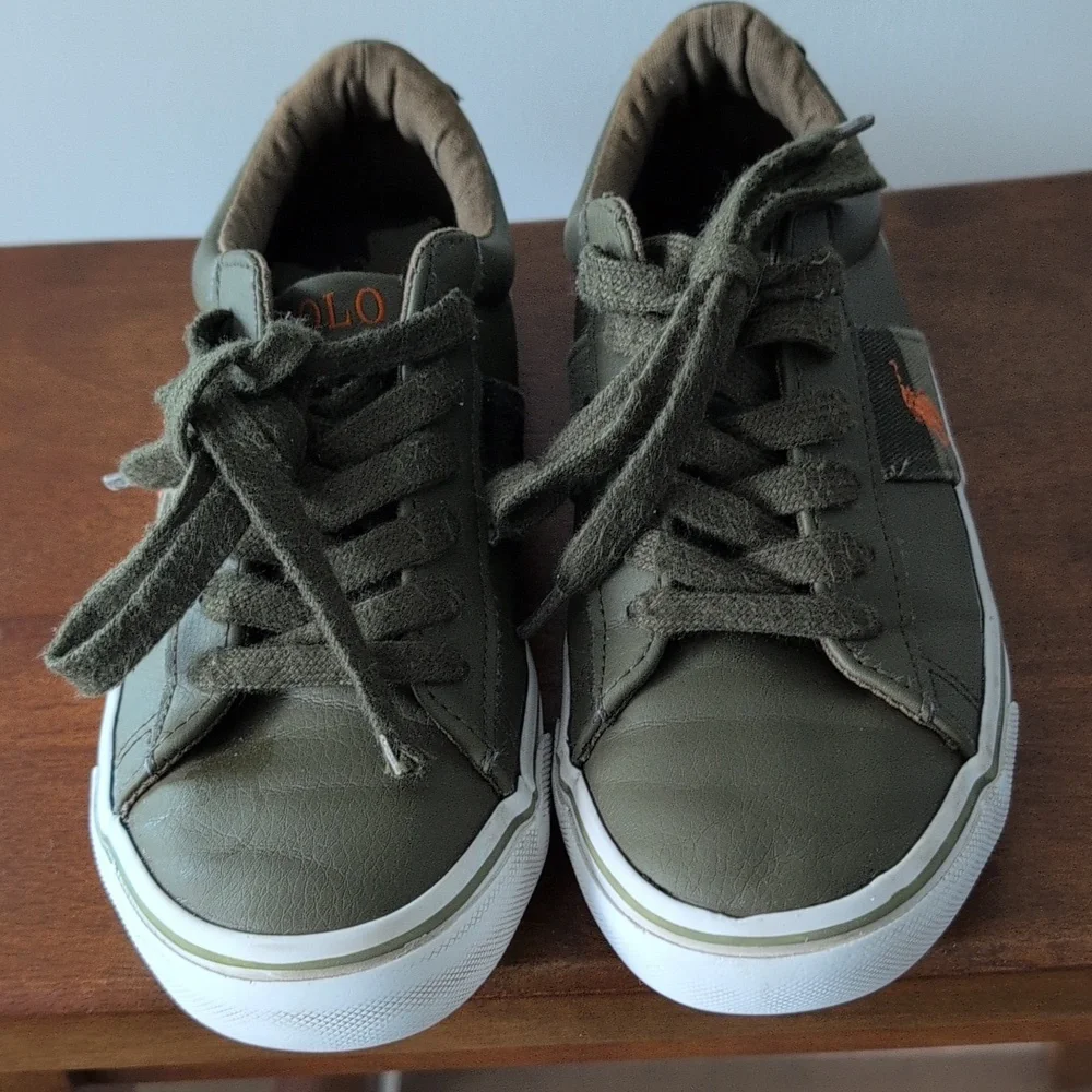 Polo by Ralph Lauren Kids Boys Olive Sneakers Size 2